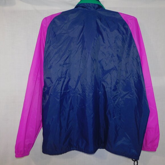 VTG Mens XXL Pink Purple Teal 1/2 Zip Pullover K-Way Windbreaker jacket packable - Picture 11 of 15